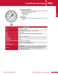 Thumbnail of document Data Sheet - PBC Forged Brass Case Pressure Gauge